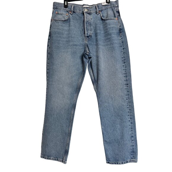 Topshop DAD Jeans Size 10 W32 L30 Button Fly Straight Leg NWT - Picture 12 of 13